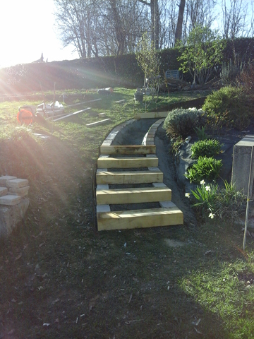 Chemin traverses chêne et pavés, Les Jardins du Buis, 73, 38, Pont de Beauvoisin