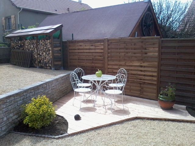 Création de terrasse bois et cour, Les Jardins du Buis, 73, 38, Domessin